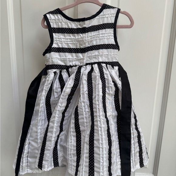 NWOT Jona Michelle 3T Girls Black and White Stripe Formal Sleeveless Dress - Picture 6 of 6